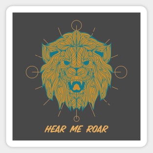 Hear Me Roar Lions Head Lion Sticker